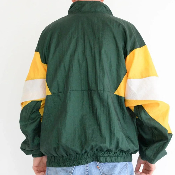 VTG Zacc Sportswear Green And Yellow Half Zip 96' World Championship Windbreaker - Picture 3 of 12